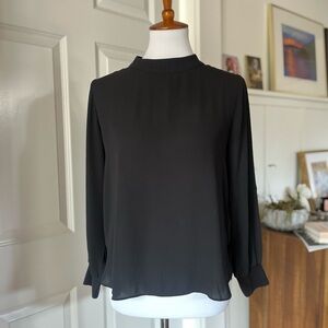 Loft Black Blouse w/ Buttons